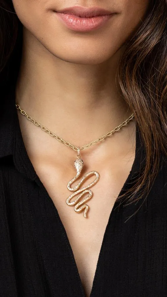 14k Gold Snake Pendant