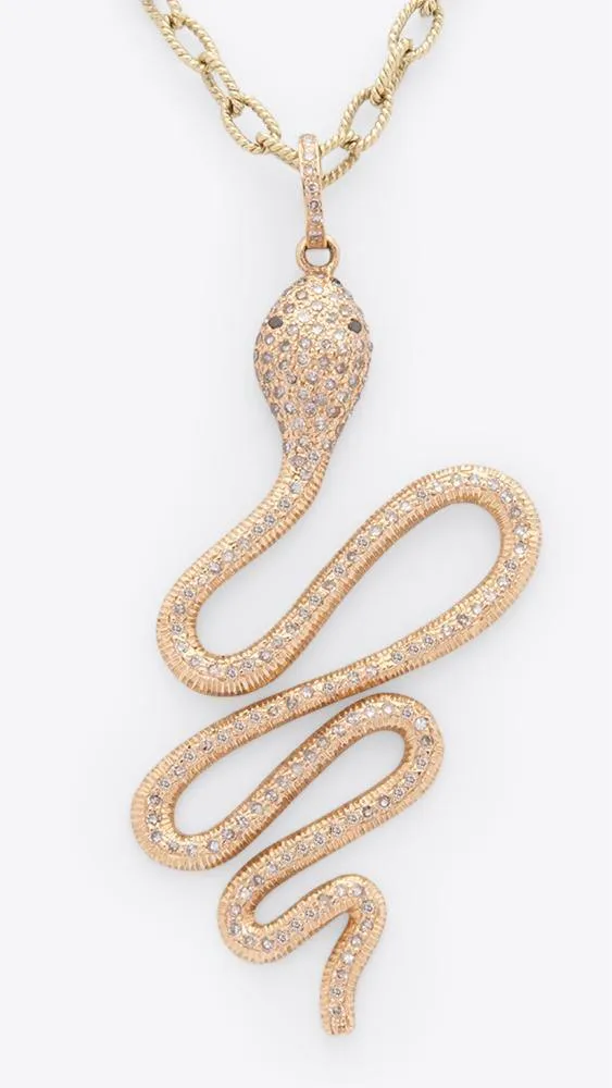 14k Gold Snake Pendant