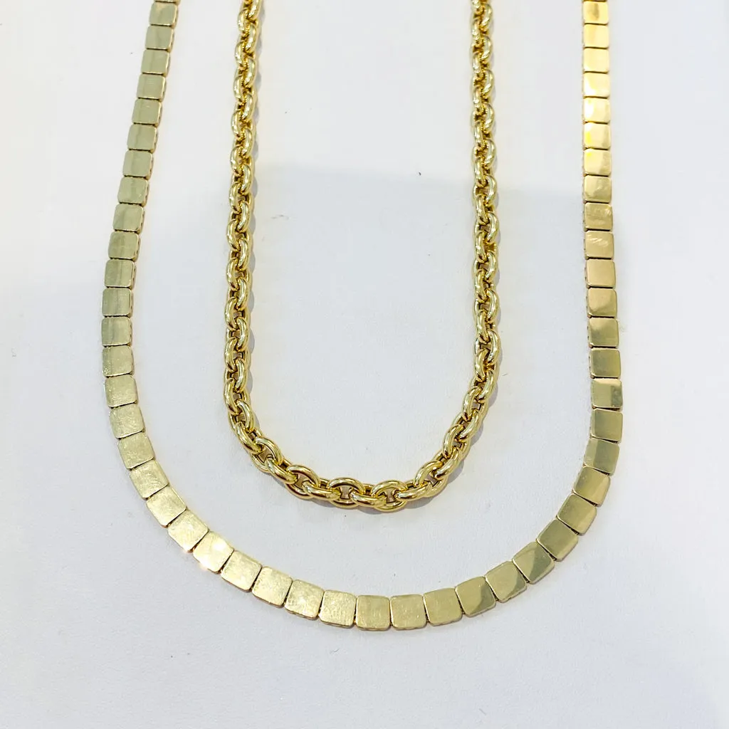 14k Yellow Gold Oval Rolo Link 18" Necklace
