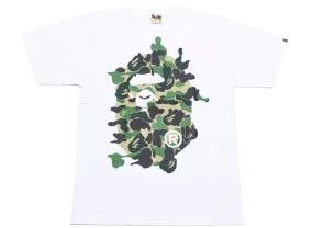 A Bathing Ape ABC Camo Rebuild Big Ape Head Tee in White/Green