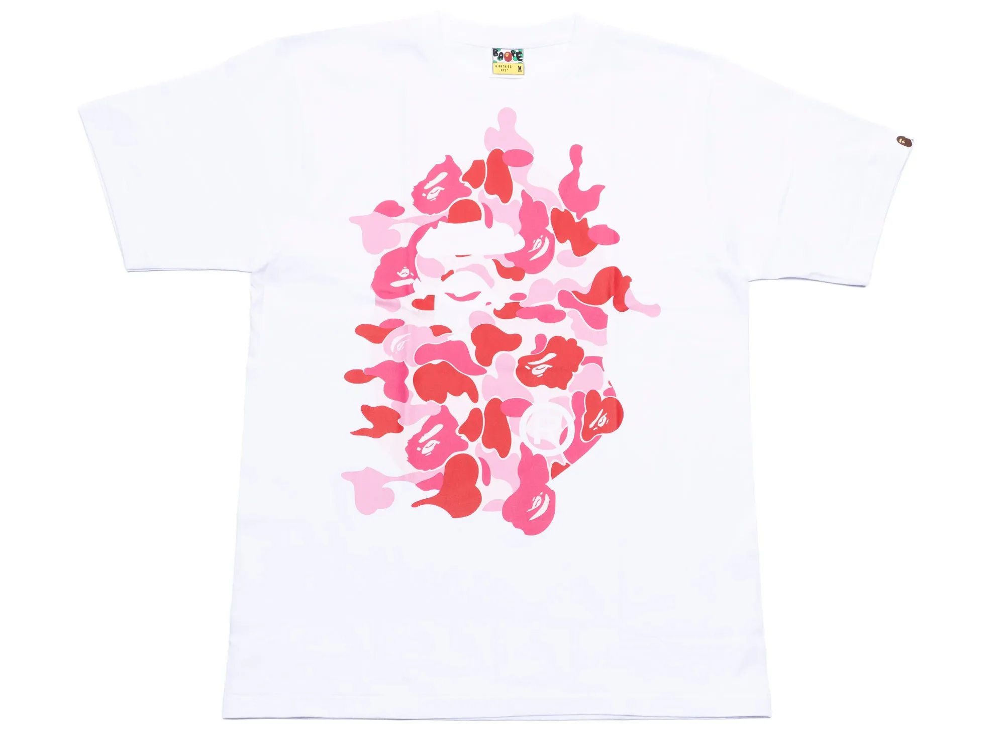 A Bathing Ape ABC Camo Rebuild Big Ape Head Tee in White/Pink