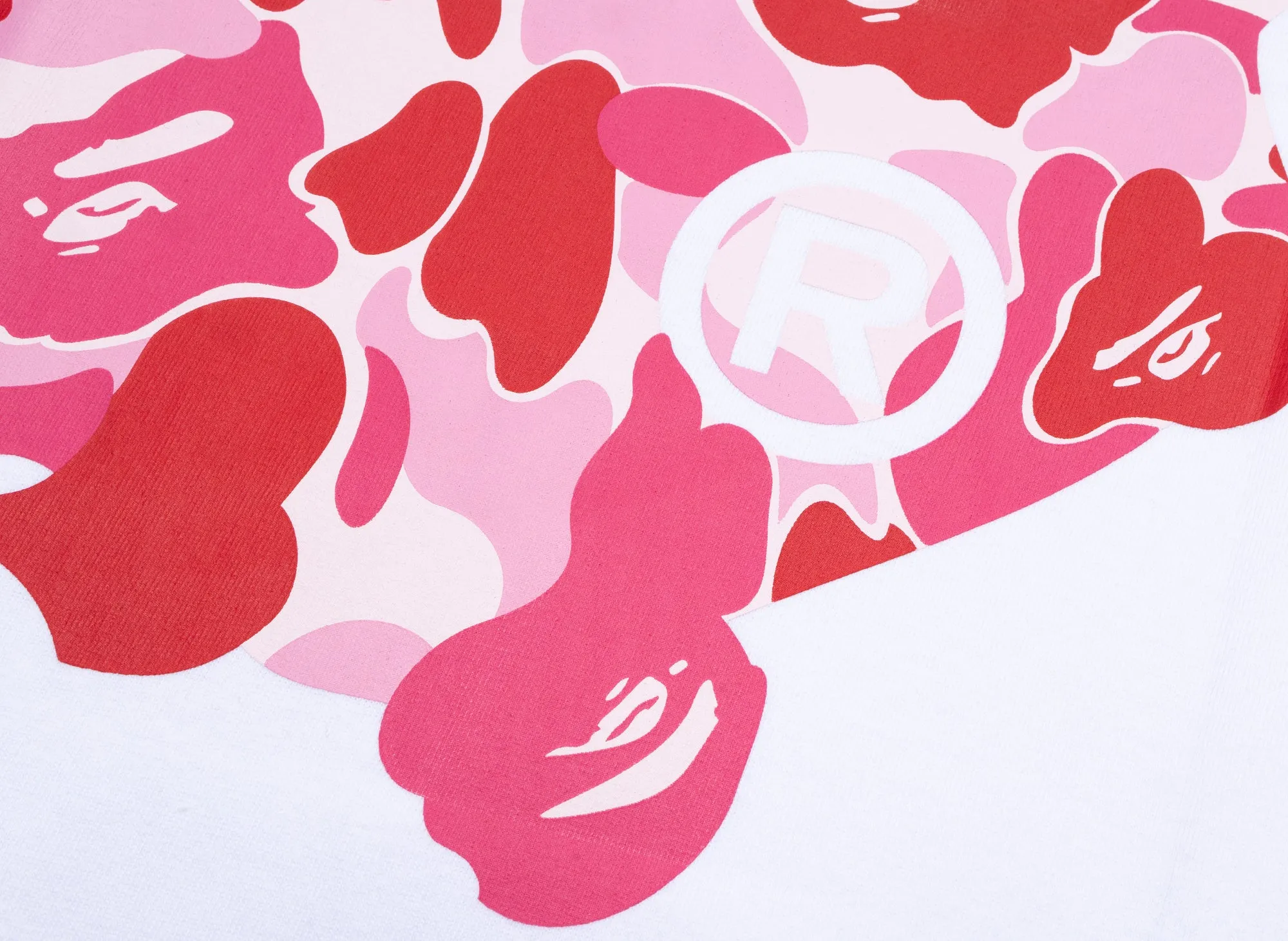 A Bathing Ape ABC Camo Rebuild Big Ape Head Tee in White/Pink