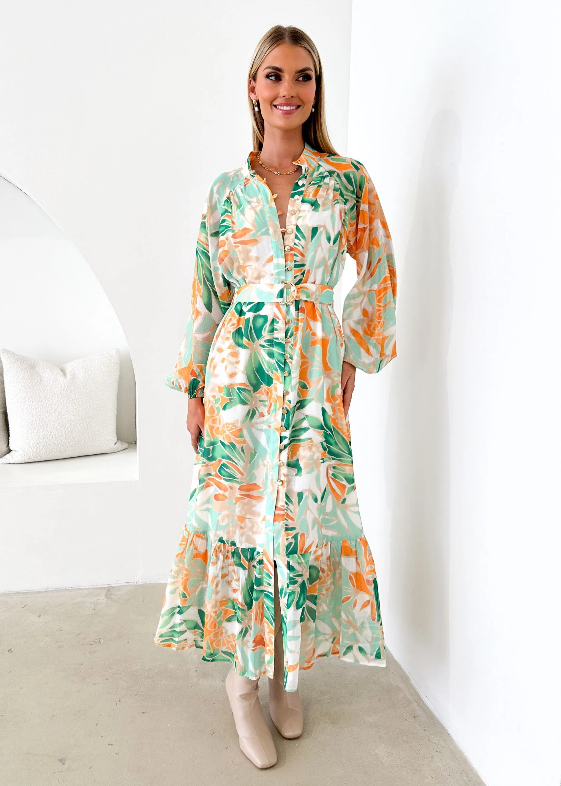 Anaisha Maxi Dress - Mint Palm