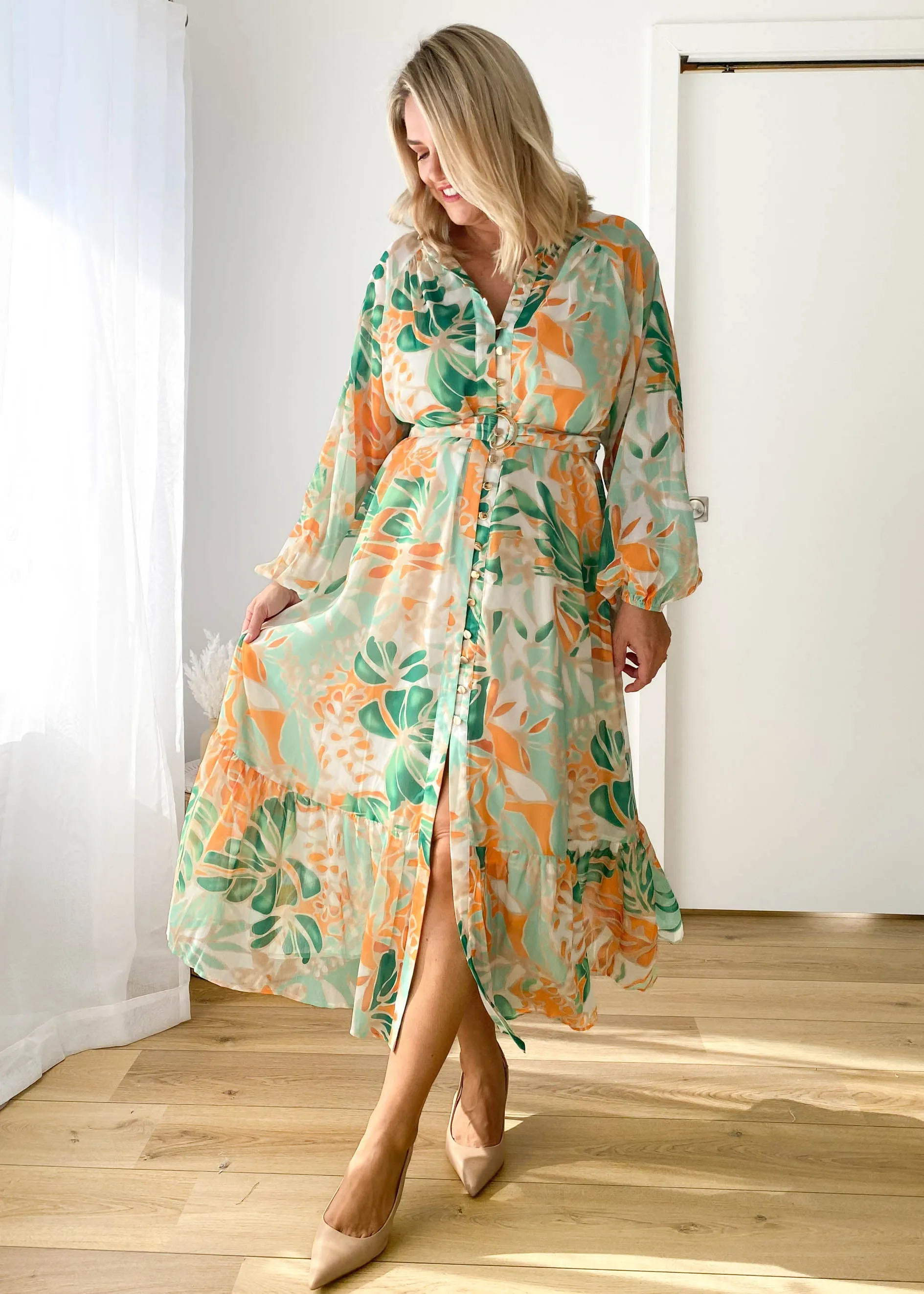Anaisha Maxi Dress - Mint Palm