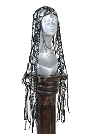 Black and White Braided Rope and Chain by Lotuscircle / HEADGEAR V