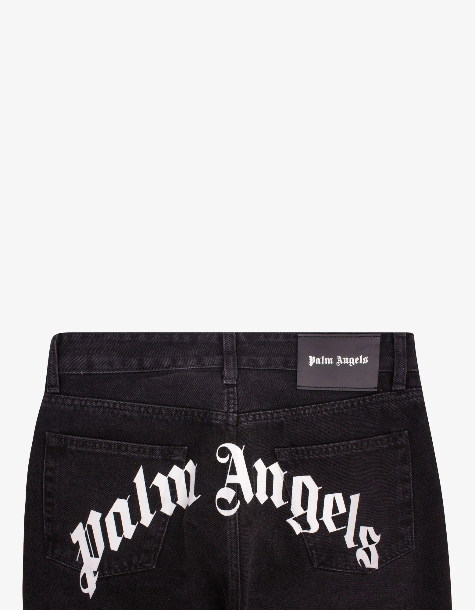 Black Back Logo Print Jeans