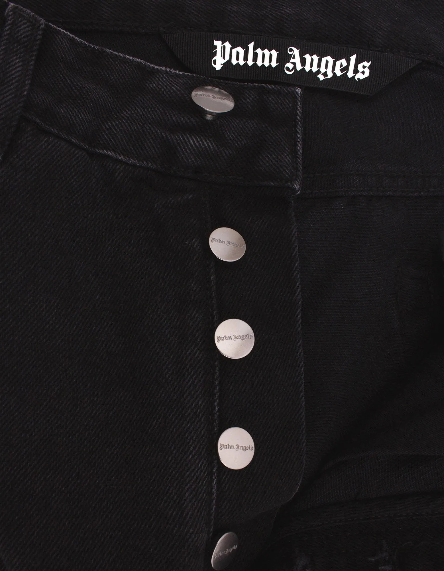 Black Back Logo Print Jeans