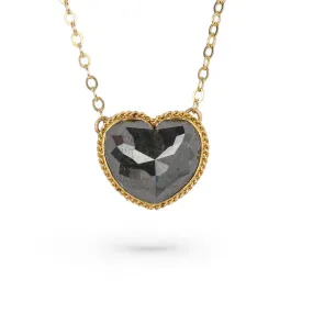Black Diamond Heart Necklace