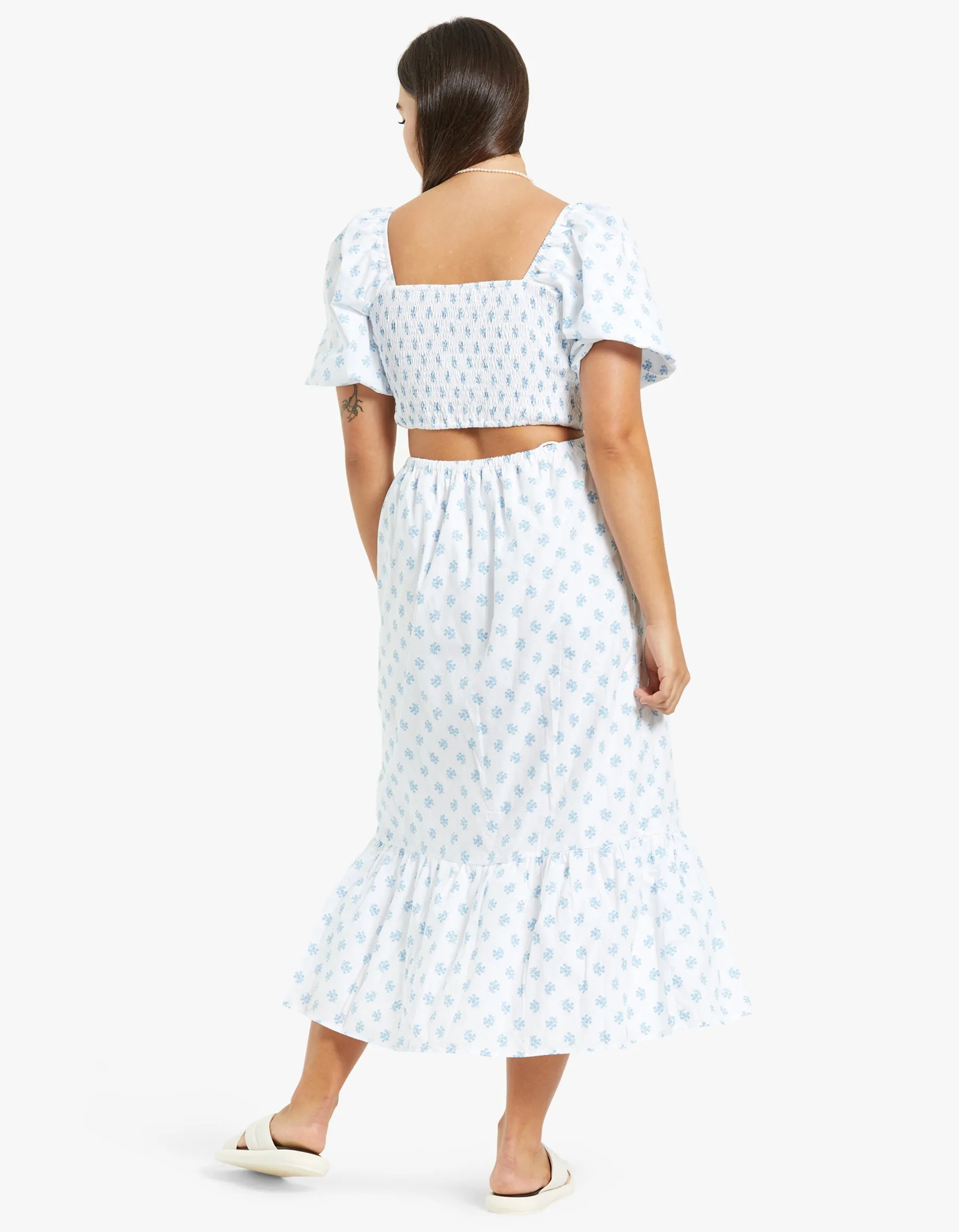 Bloom Midi Dress - Cairo Floral Print Blue