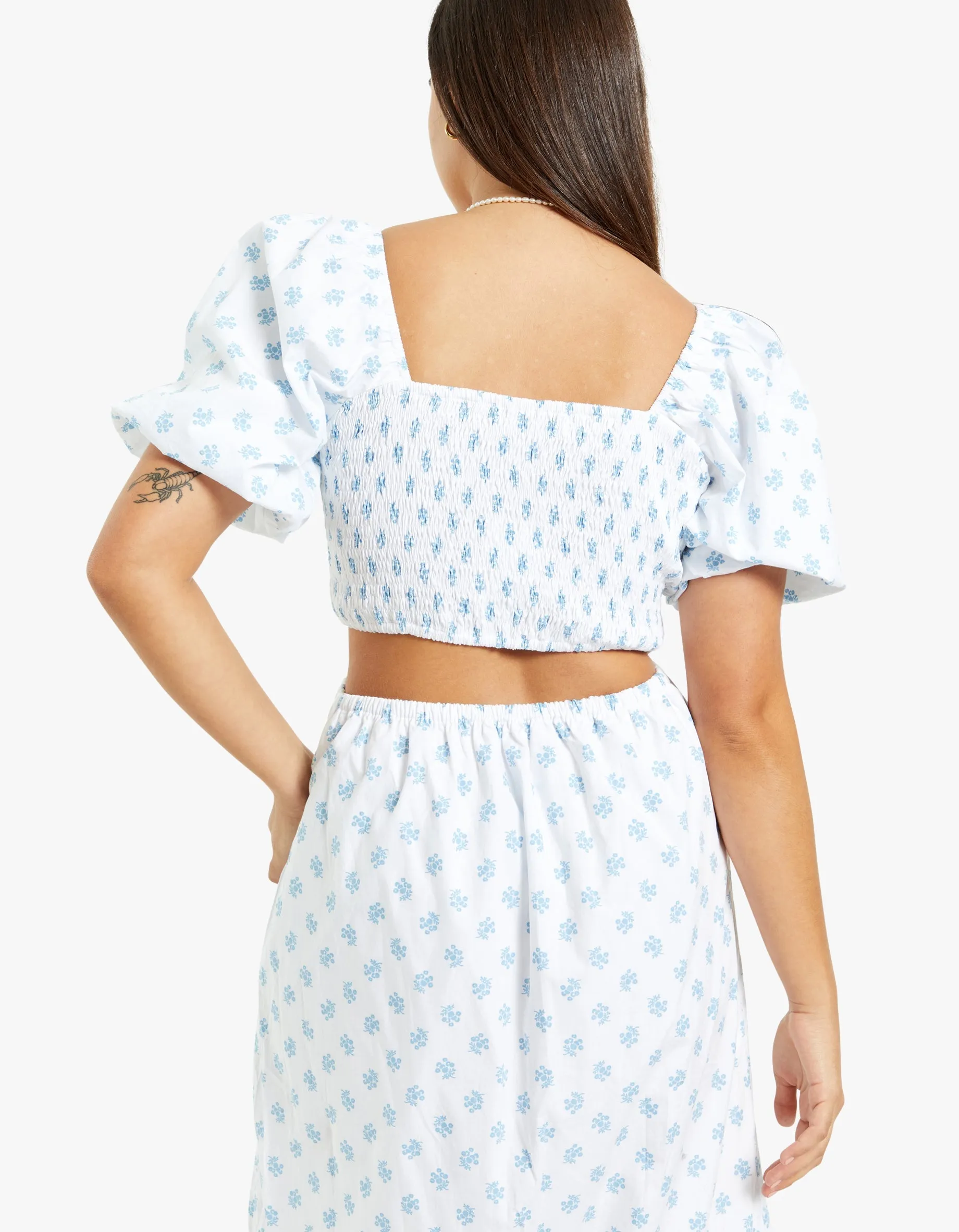 Bloom Midi Dress - Cairo Floral Print Blue