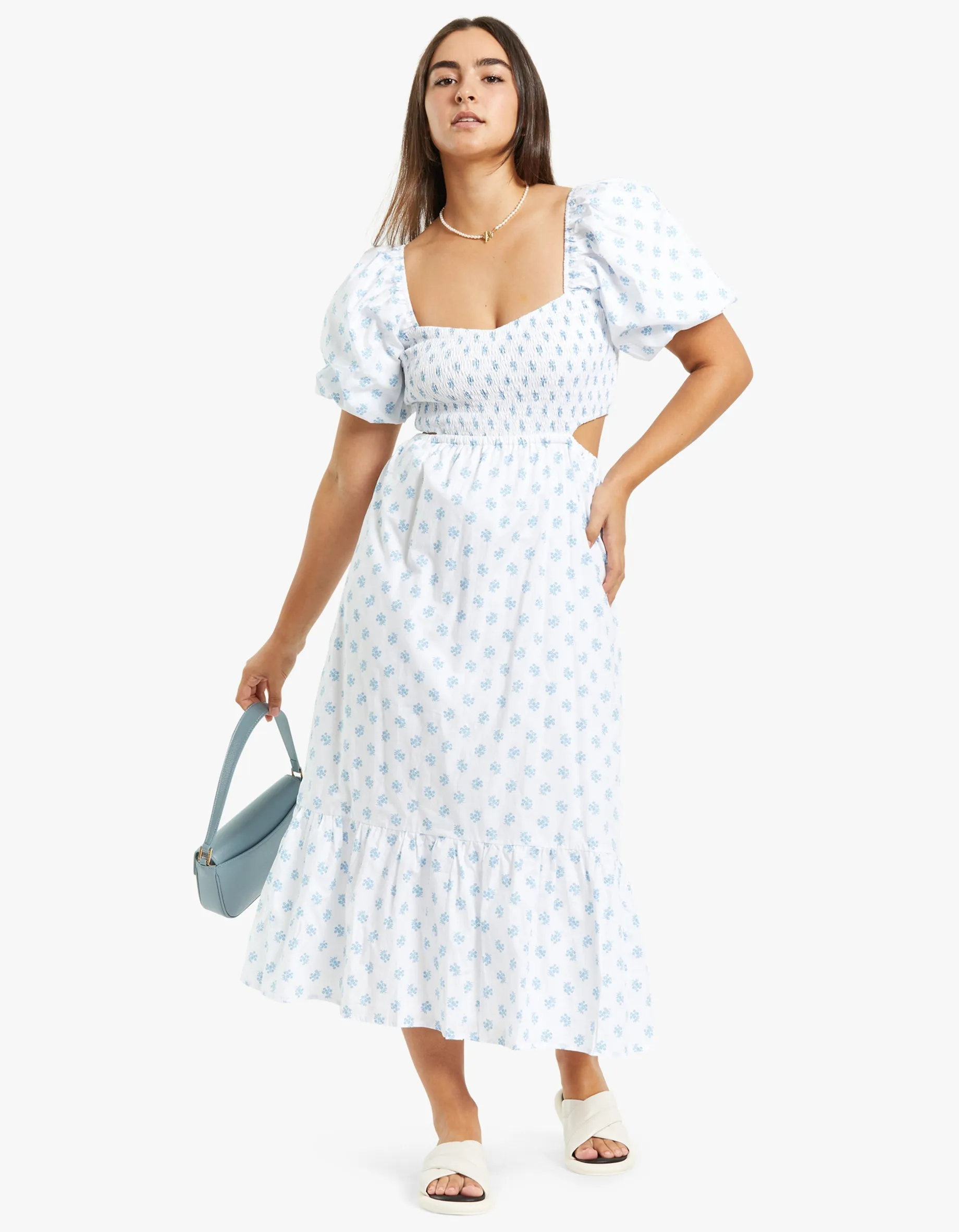 Bloom Midi Dress - Cairo Floral Print Blue