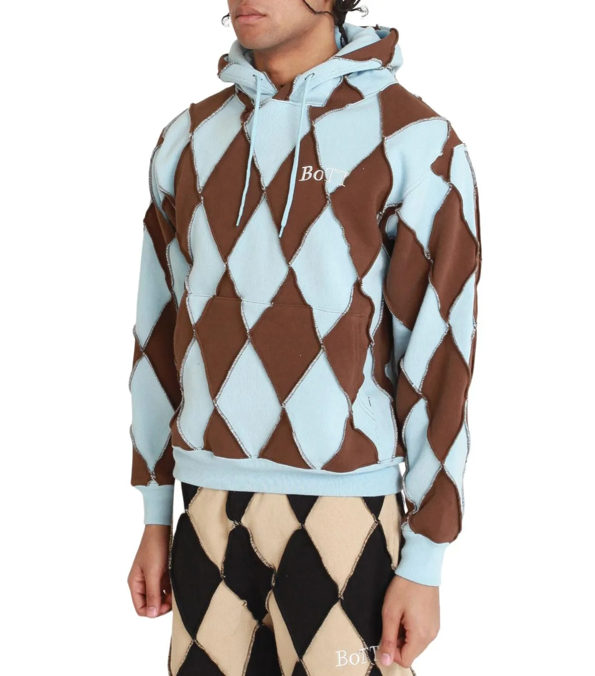 BoTT Patchwork Hoodie Blue