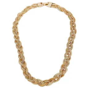 Braided Chain Necklace-Gold