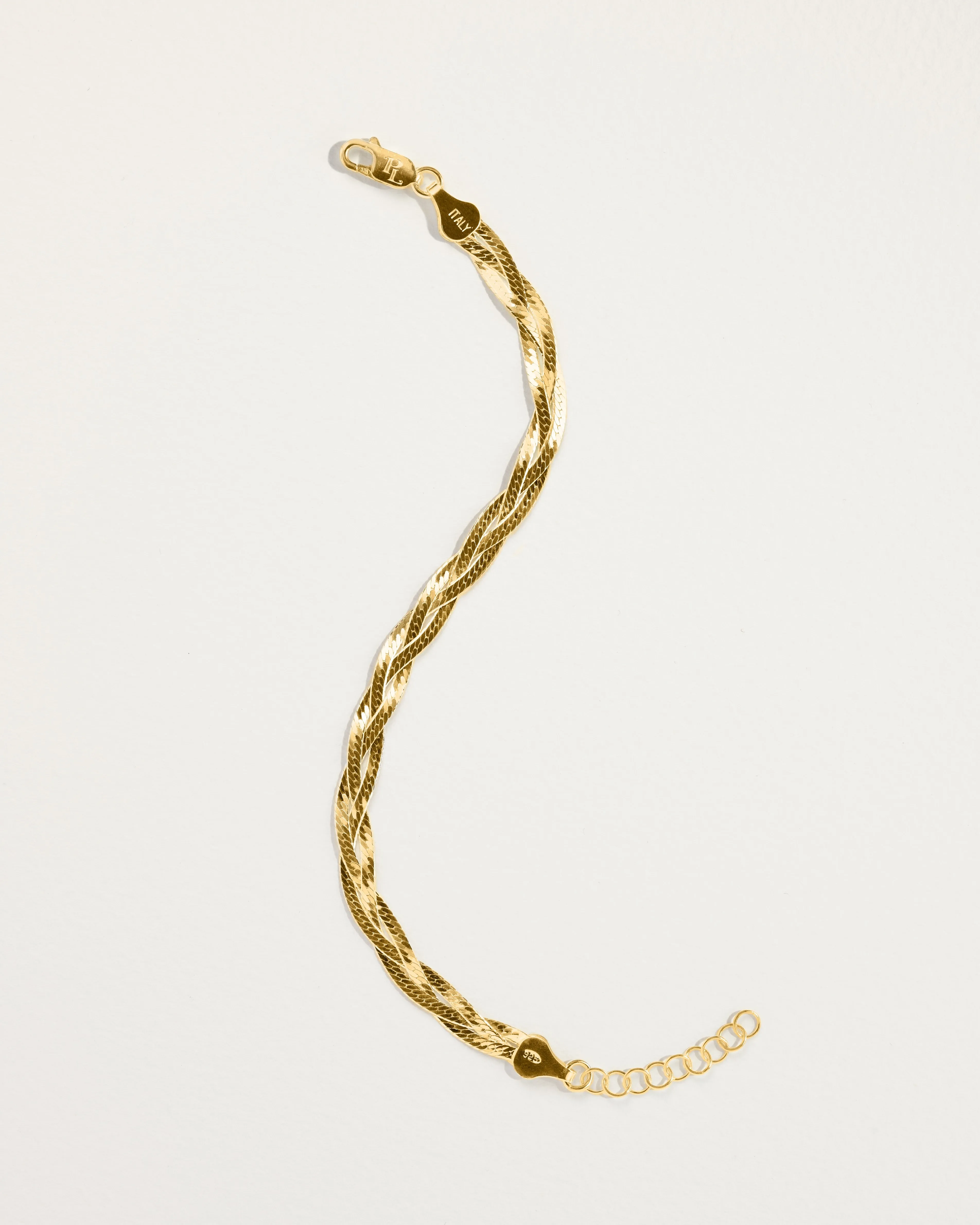 Braided Herringbone Thin Chain Bracelet