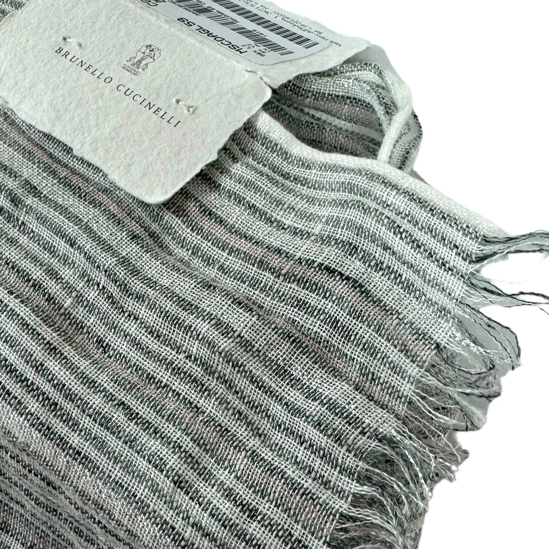 Brunello Cucinelli Linen Scarf Stripes Design - Extra Long Women Shawl SALE