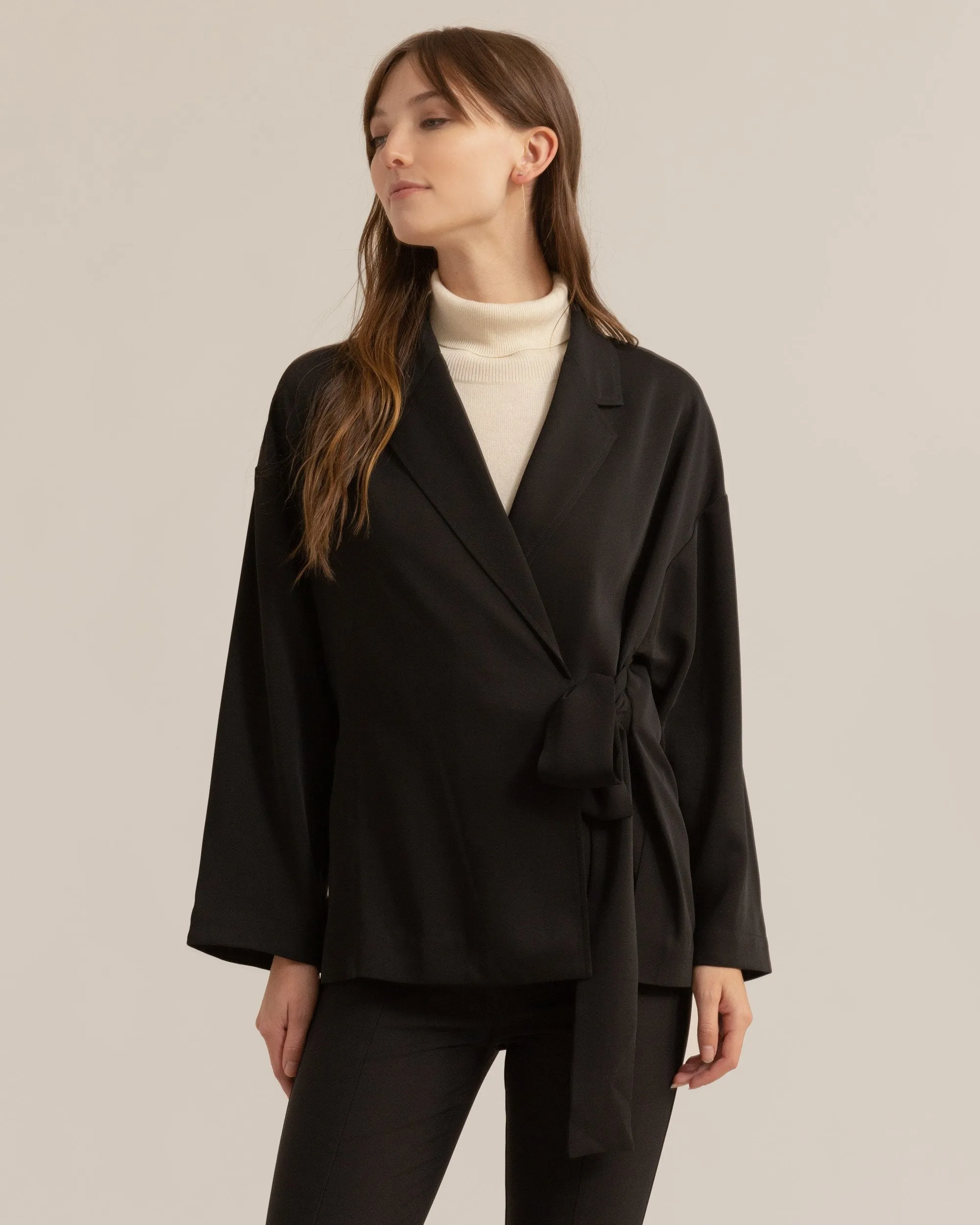 Carmen Tie-Front Wrap Blazer