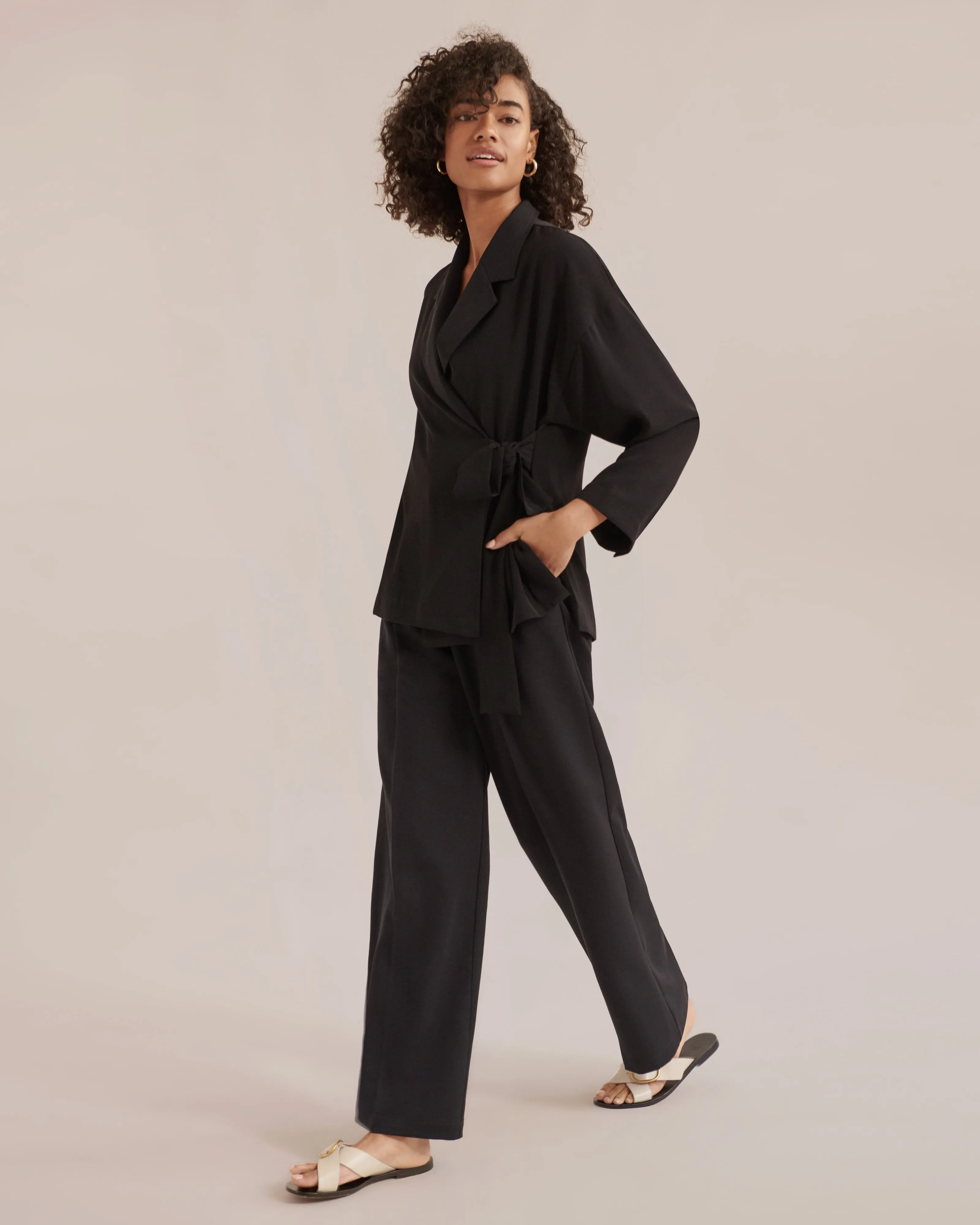 Carmen Tie-Front Wrap Blazer