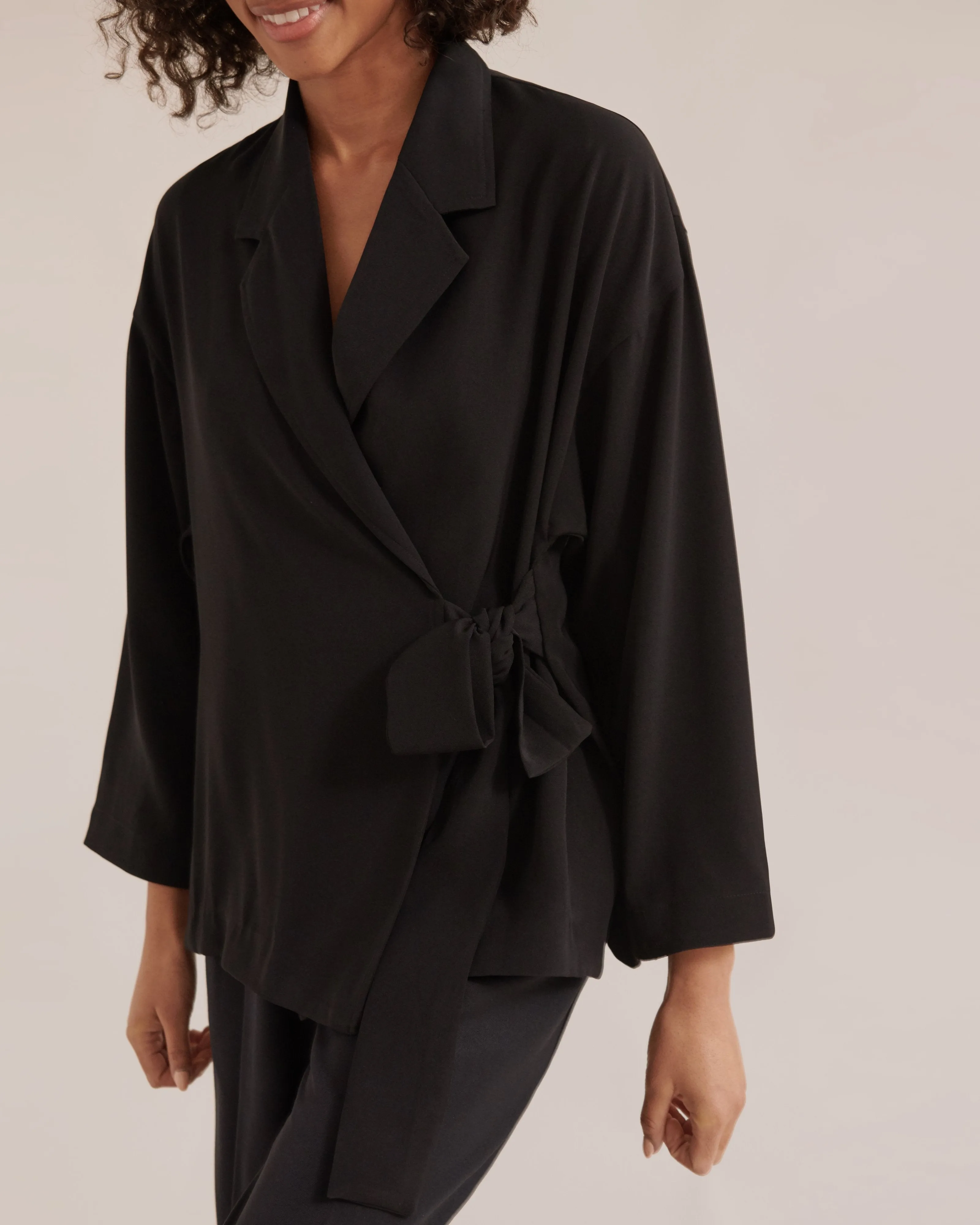 Carmen Tie-Front Wrap Blazer