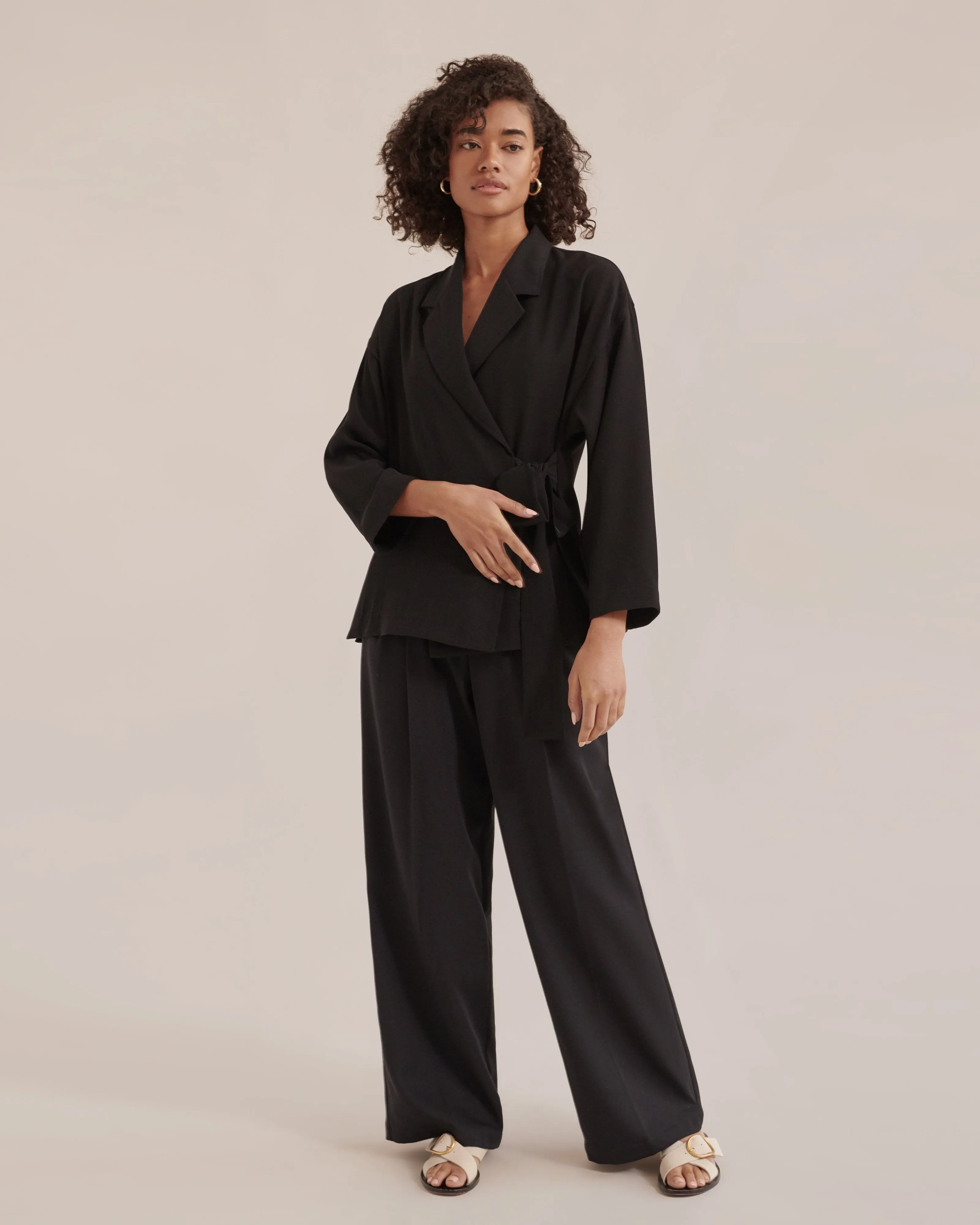 Carmen Tie-Front Wrap Blazer
