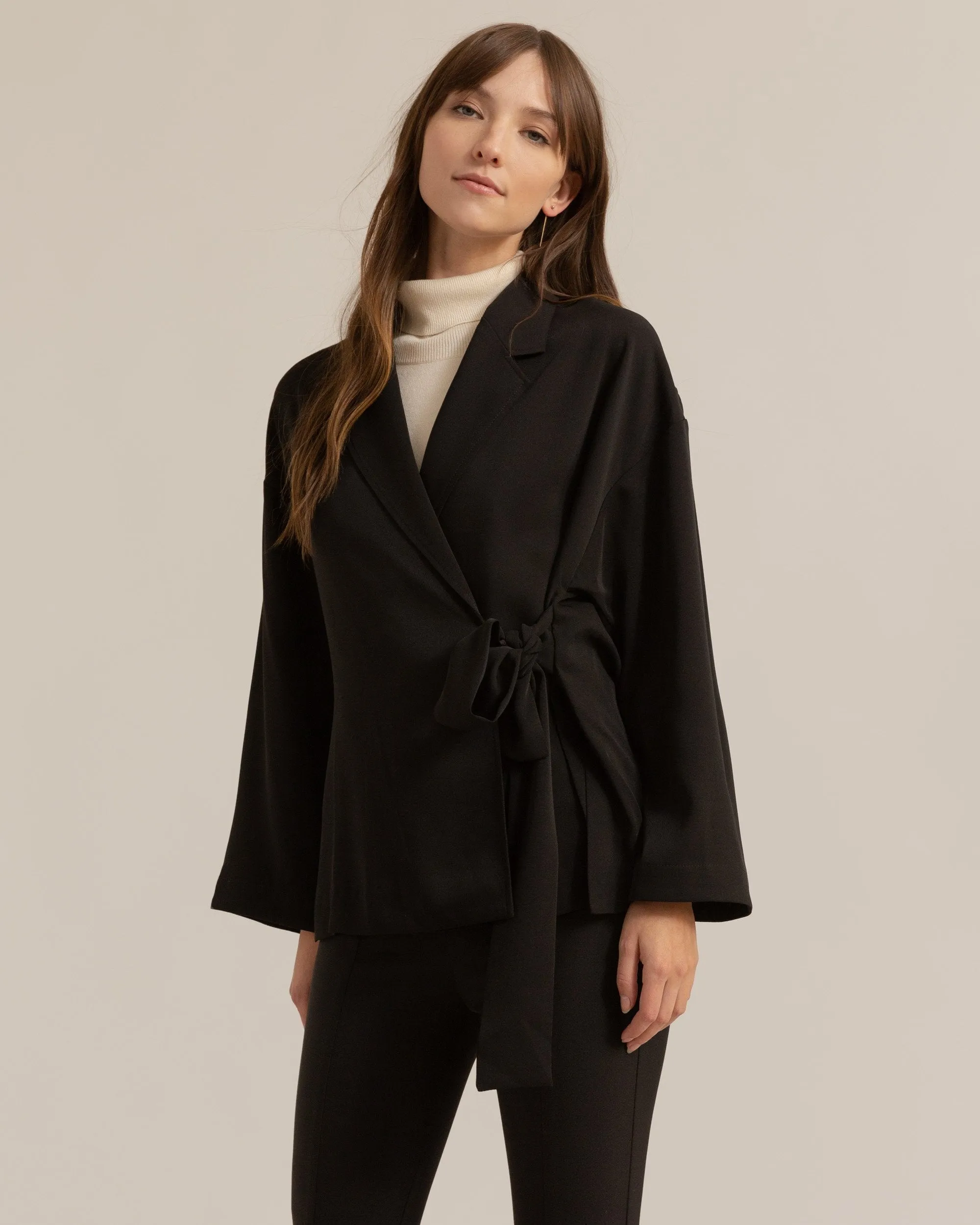 Carmen Tie-Front Wrap Blazer