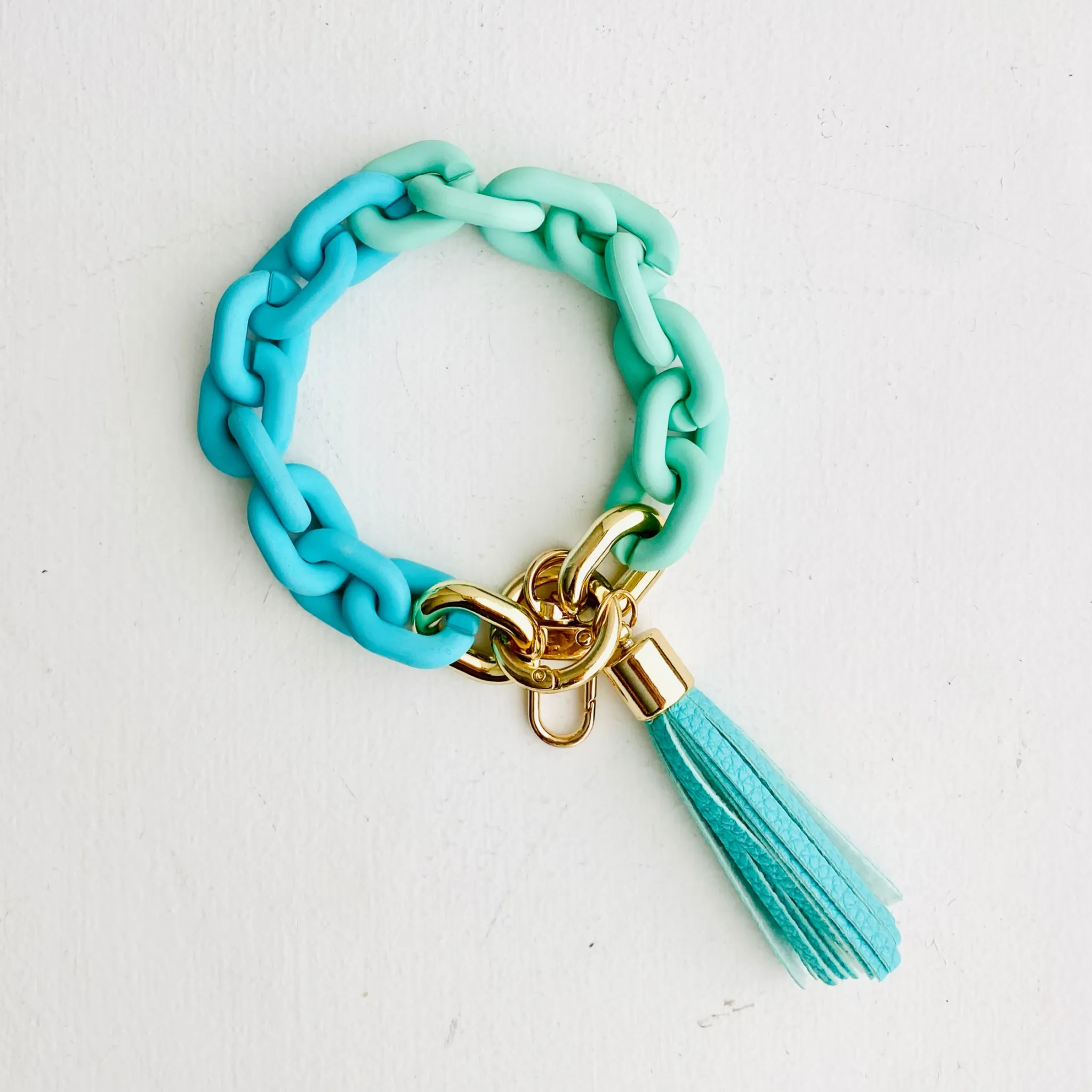 Chain Link Bangle Keychain Pink