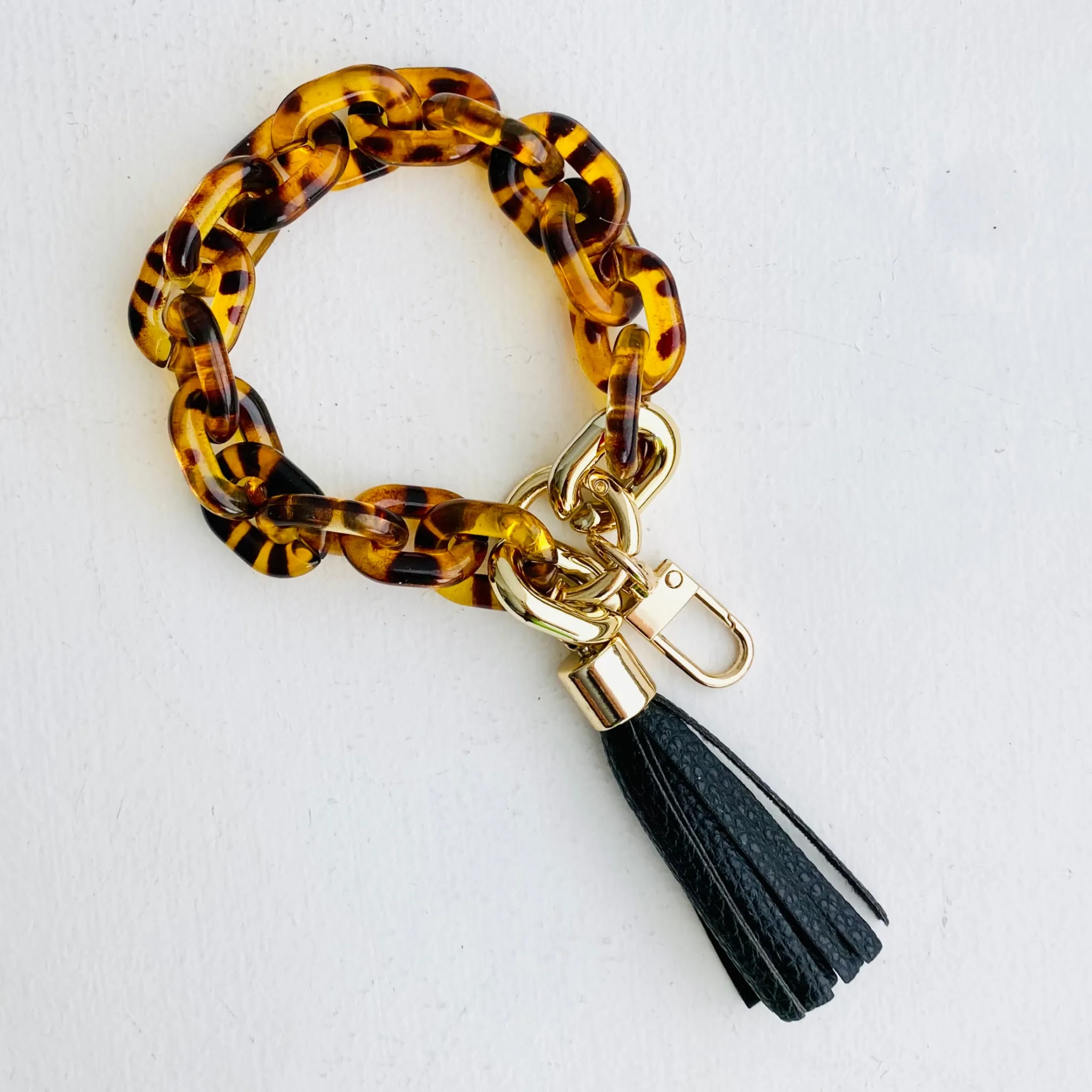 Chain Link Bangle Keychain Pink