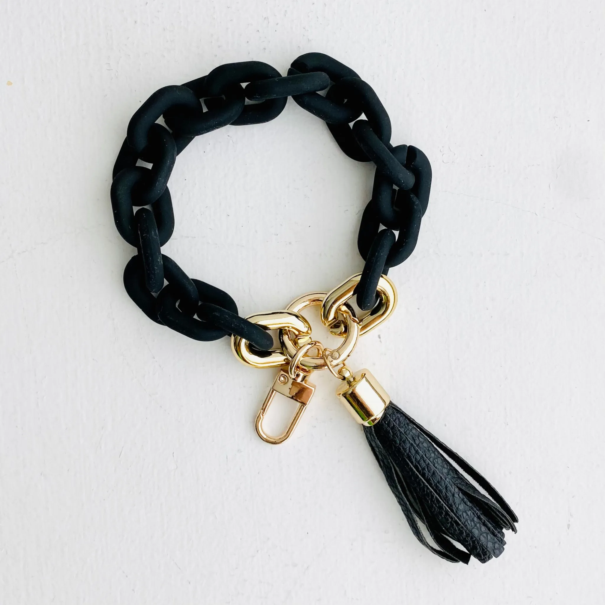 Chain Link Bangle Keychain Pink