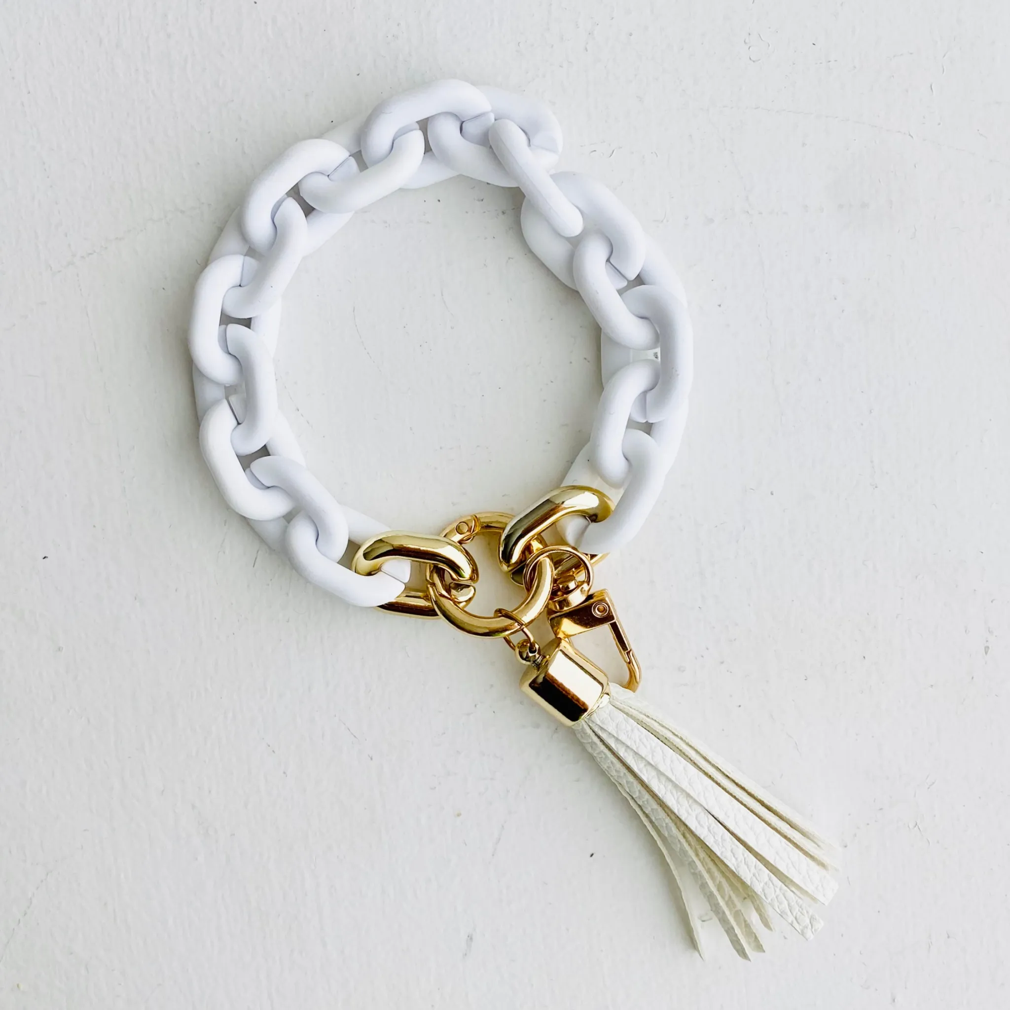 Chain Link Bangle Keychain Pink