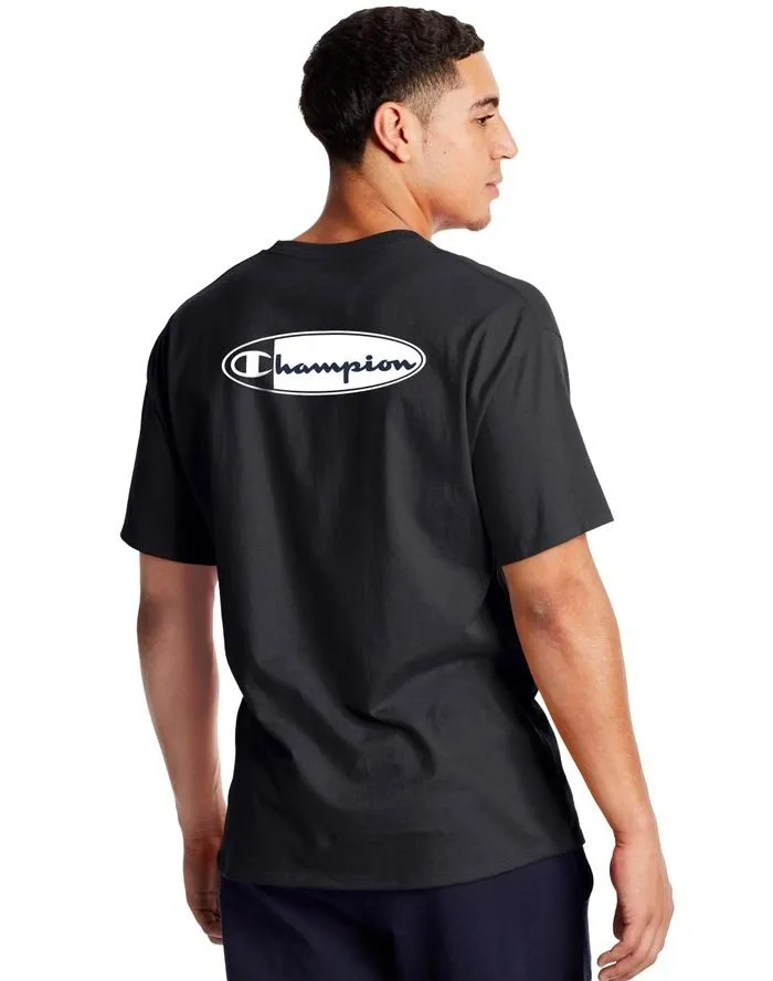 Champion Oval Script Logo Classic Jersey Tee Black GT23H 586318 003