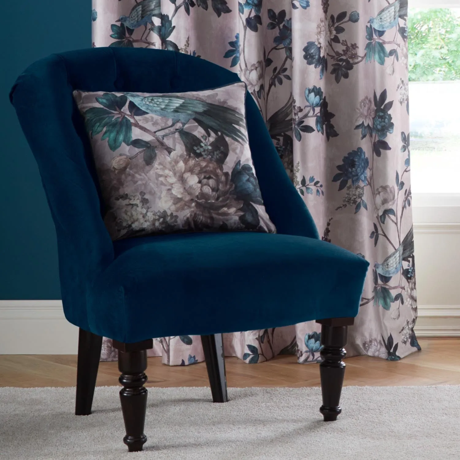 Chatsworth Teal Filled Cushion