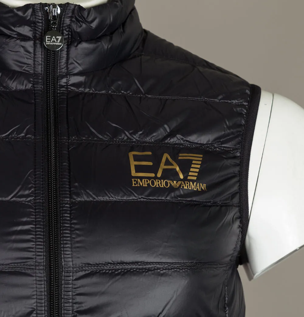 EA7 Quilted Down Gilet Black/Gold