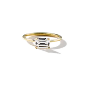 East-West Halo Diamond Engagement Ring