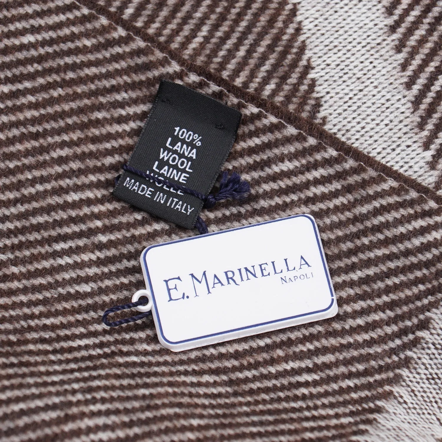 E.Marinella Wool Scarf with Logo Motif