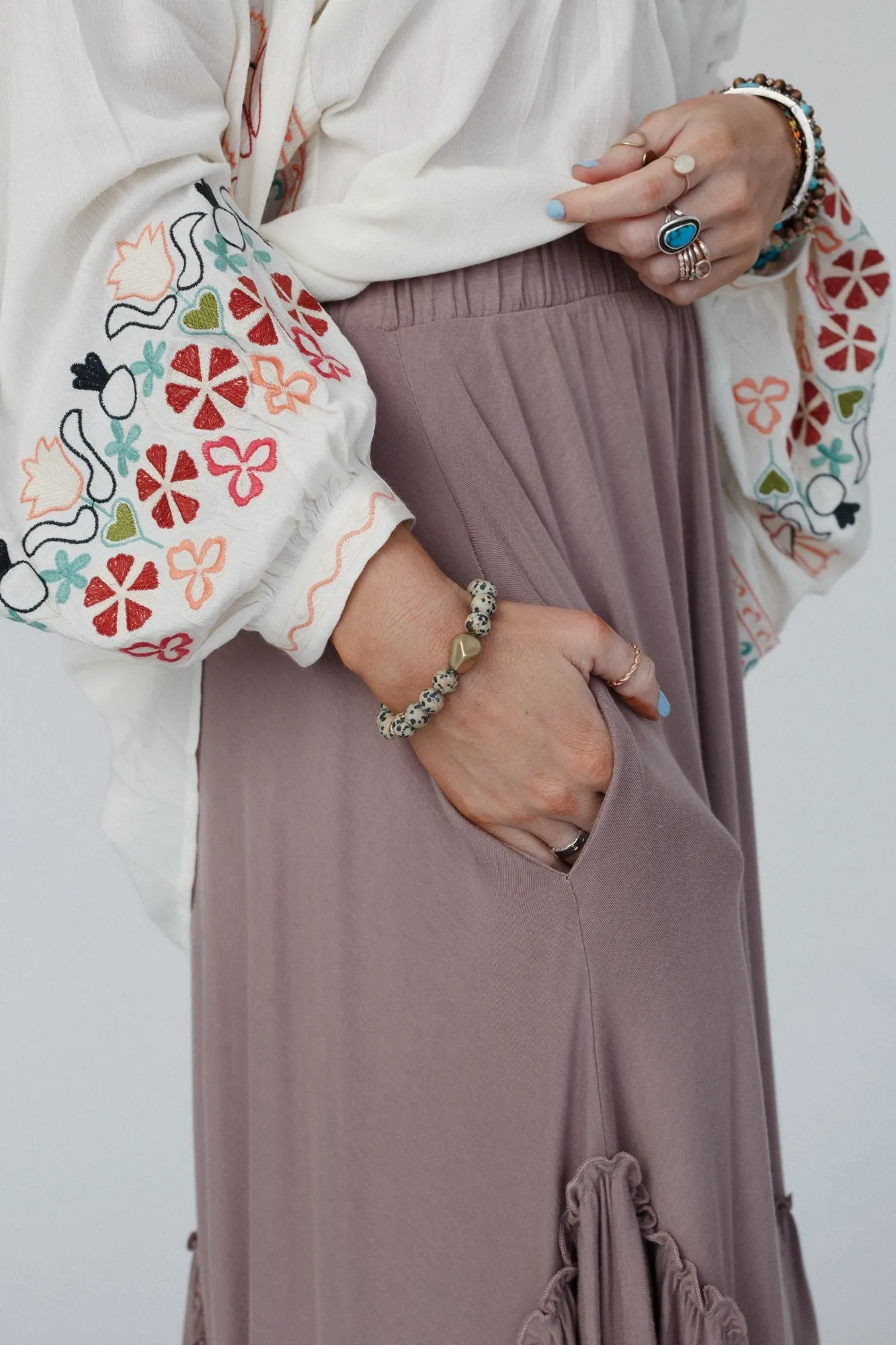 Ethereal Earth Stretch Bracelet - Beige Multi