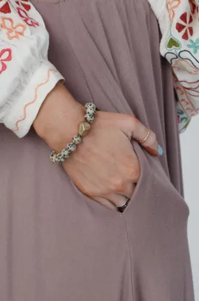 Ethereal Earth Stretch Bracelet - Beige Multi