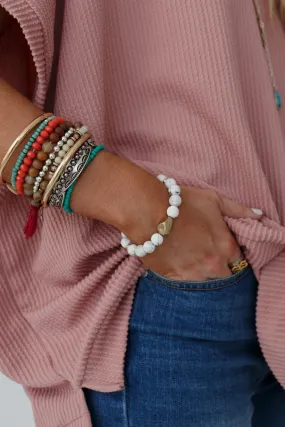 Ethereal Earth Stretch Bracelet - White Multi