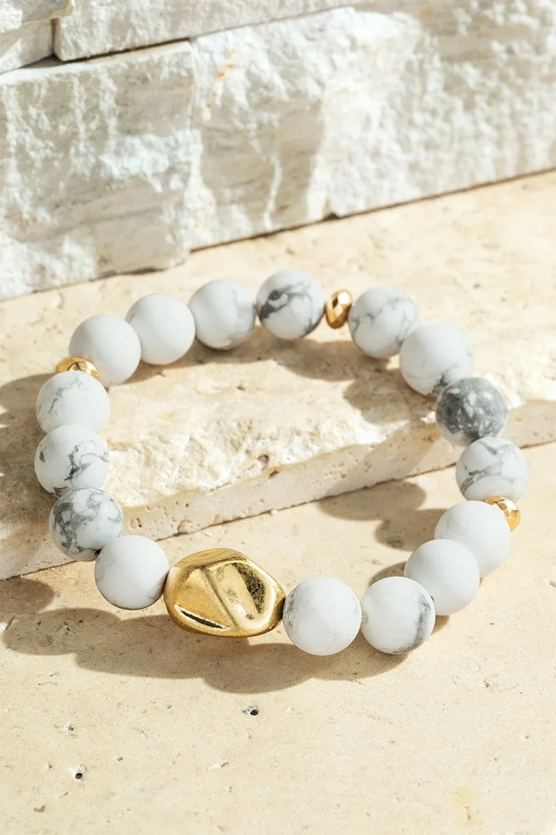 Ethereal Earth Stretch Bracelet - White Multi