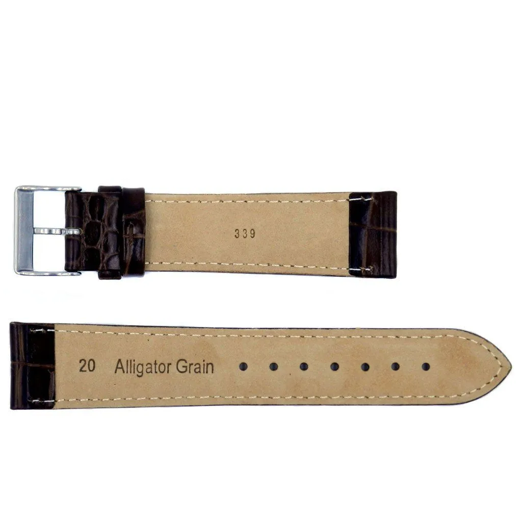 Euro Collection Handmade Alligator Grain Leather Watch Strap