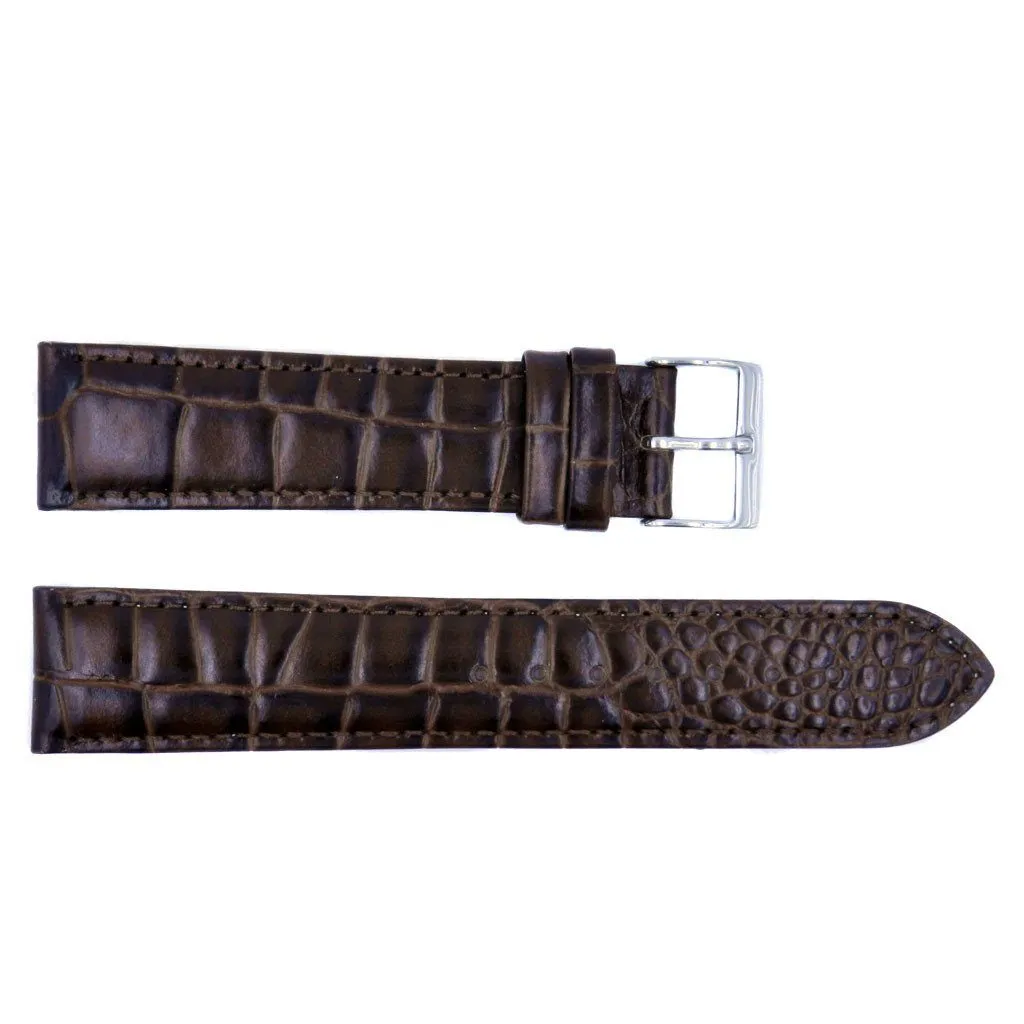 Euro Collection Handmade Alligator Grain Leather Watch Strap