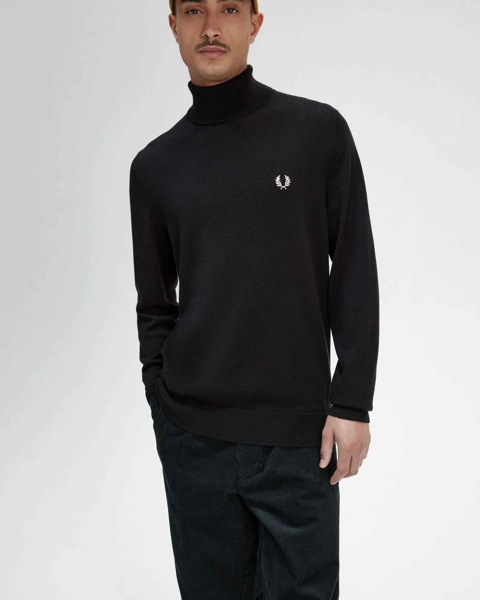 Fred Perry Roll Neck Jumper - Night Green