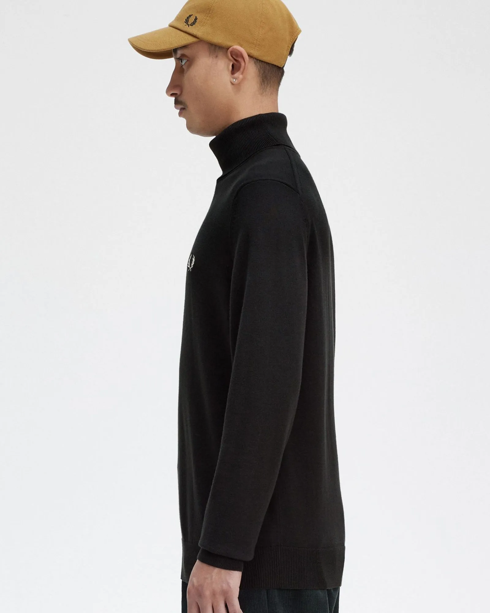 Fred Perry Roll Neck Jumper - Night Green