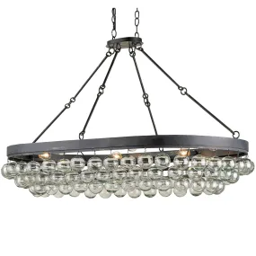 French Black Industrial Bubble Chandelier