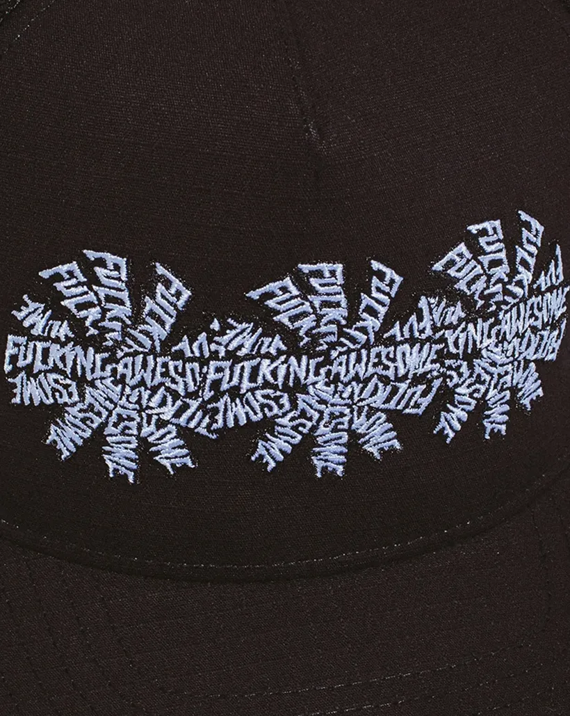 Fucking Awesome Three Spiral Trucker Hat - Black