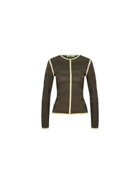 GEMINI LONG SLEEVE KHAKI LEMON STRIPE