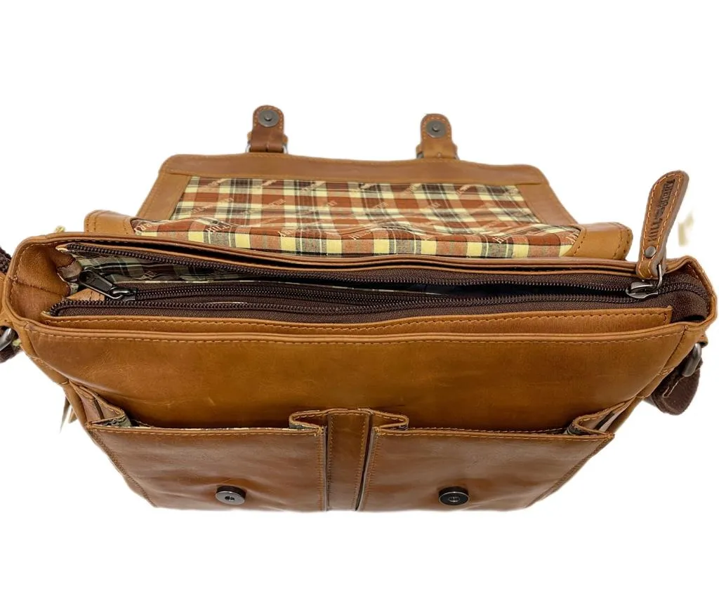 Genuine Leather Shoulder Bag Hill Burry - VB10019-3382 - Vintage Leather Brown