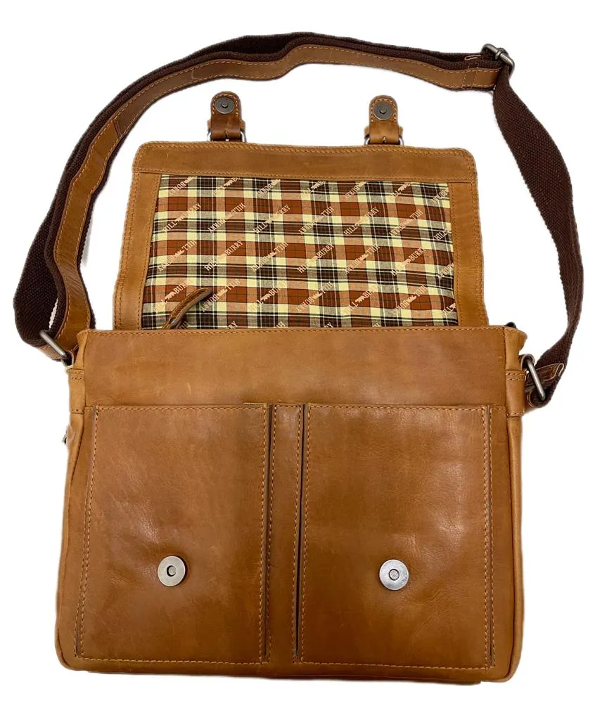 Genuine Leather Shoulder Bag Hill Burry - VB10019-3382 - Vintage Leather Brown
