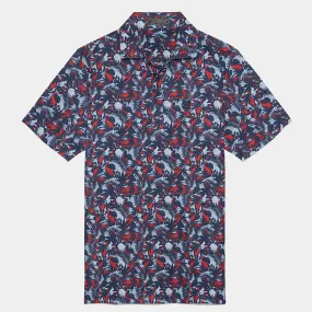 G/Fore Palm Fronds Tech Pique Slim Fit Polo