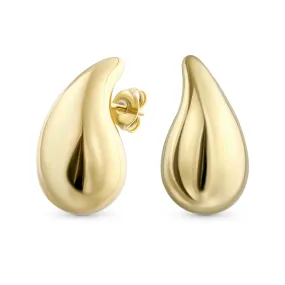 Gold Plated Drop  Dupes Lightweight Teardrop Stud Earrings Gold  Waterdrop