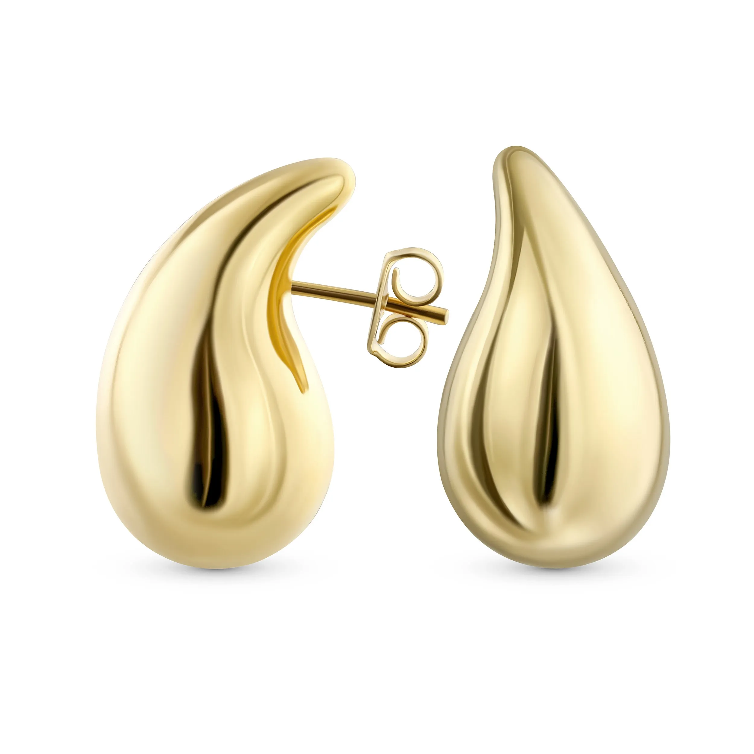 Gold Plated Drop  Dupes Lightweight Teardrop Stud Earrings Gold  Waterdrop