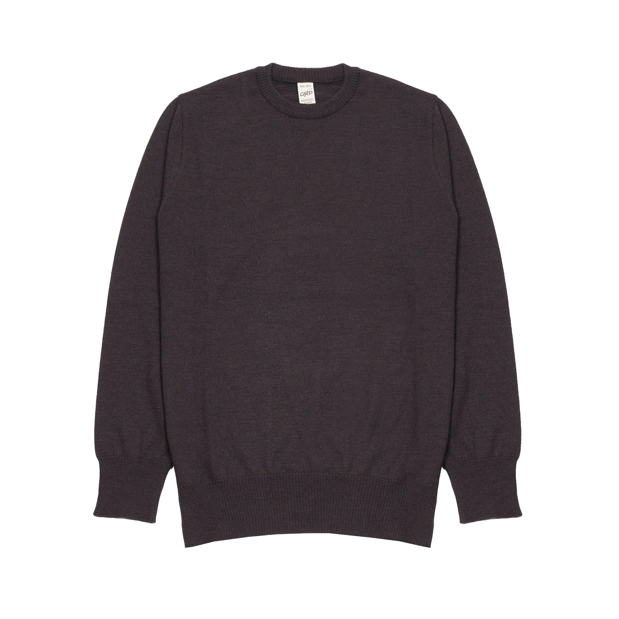 GRP Merino Crew Neck Jumper in Brown Melange